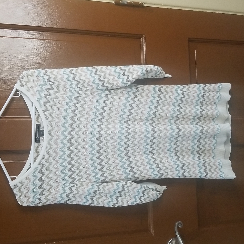 INC Beige Long Sleeve Knit Top